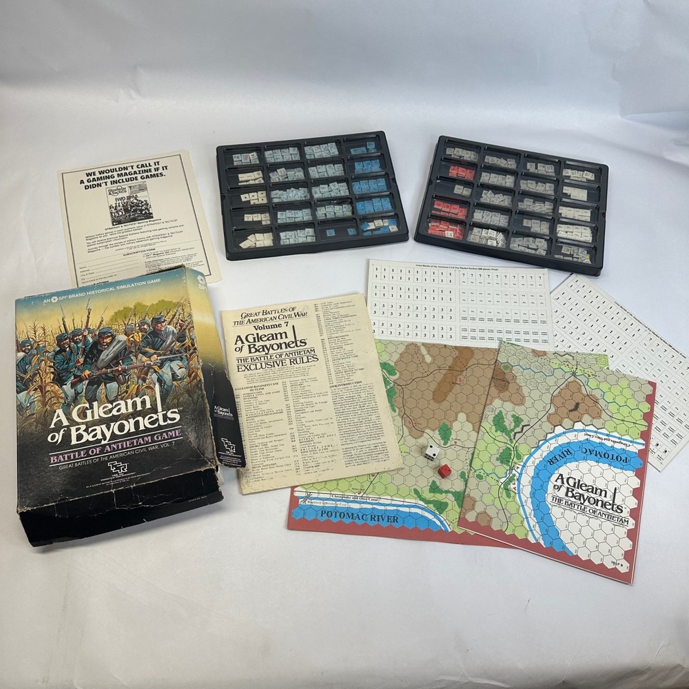TSR SPI A‎ Gleam of Bayonets Battle of Antietam Board Game Vol 7 1983 Incomplete